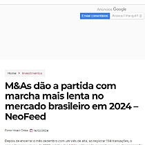 M&As do a partida com marcha mais lenta no mercado brasileiro em 2024  NeoFeed